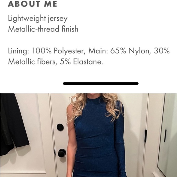 Bardot Blue Sequin One Shoulder Prom Gown - Picture 8 of 9